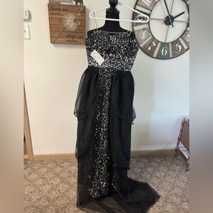 Women’s sz M whimsygoth gown with detachable train lace up back rhinestone NWT!
